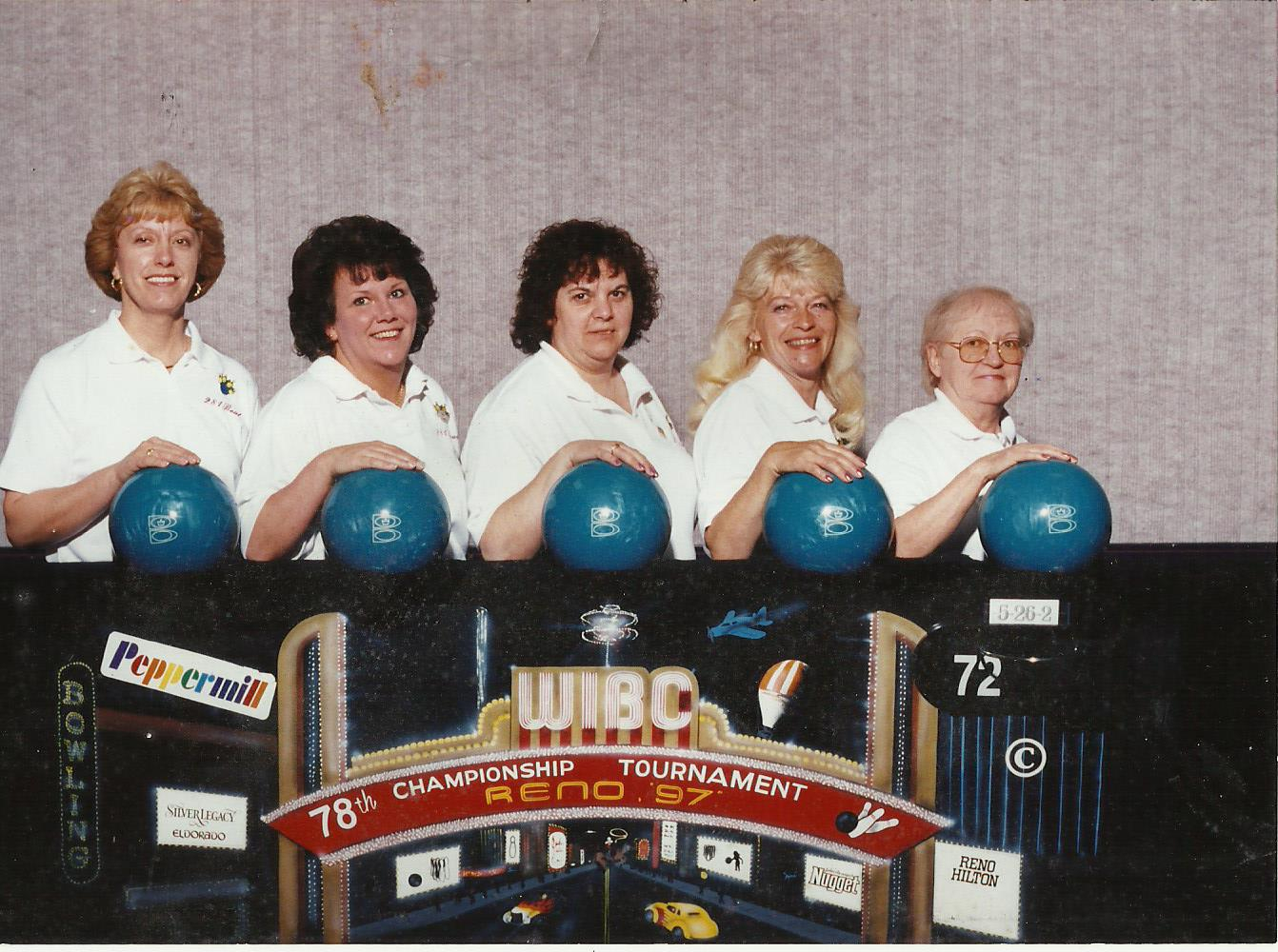 A 281 Bowl women's team at the 1997 WIBC Championship Tournament in Reno